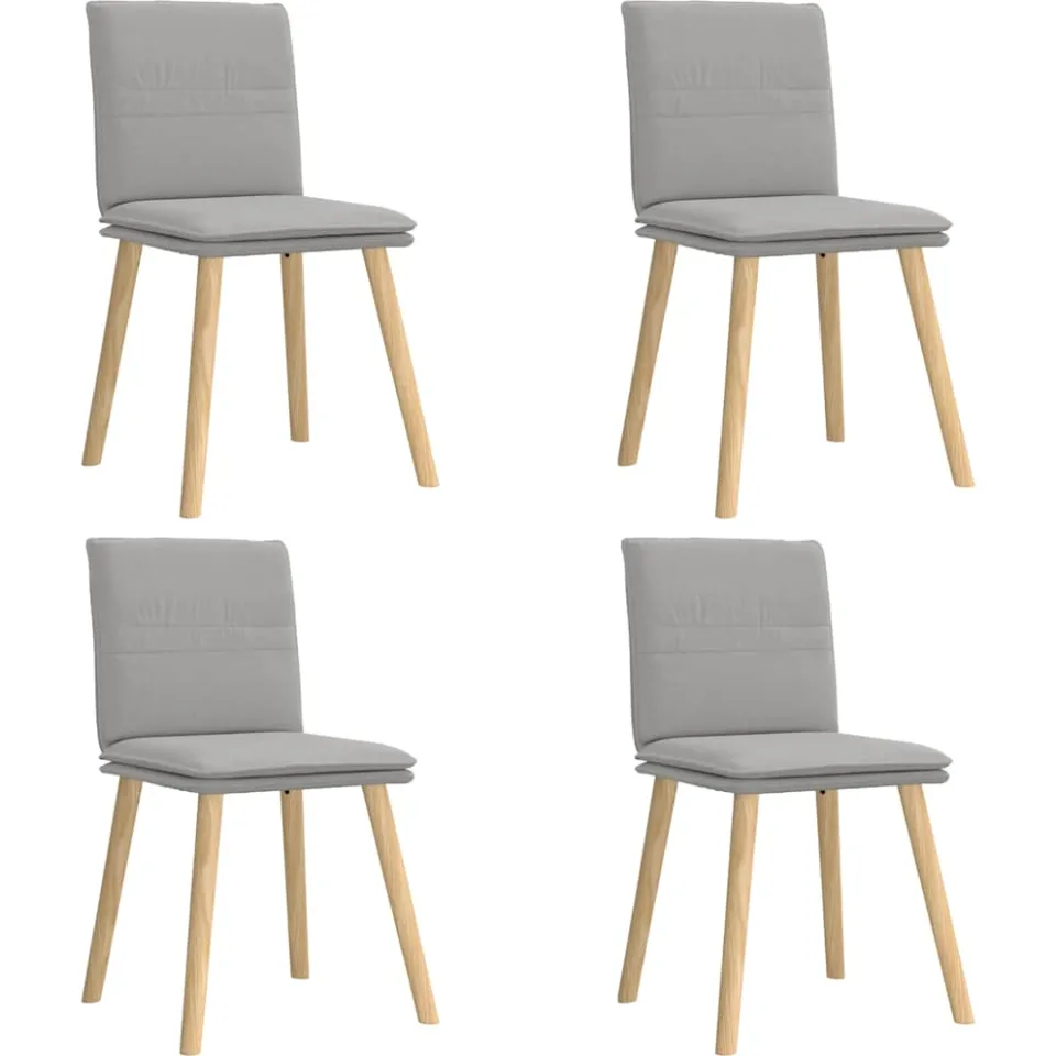 vidaXL Eetkamerstoelen 4 st stof wolk grijs, foto 3