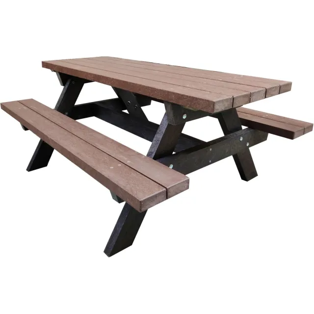 Rekupro Picknicktafel Ibiza bruin 180cm - Kunststof - onderhoudsvrij - Duurzaam & Weerbestendig