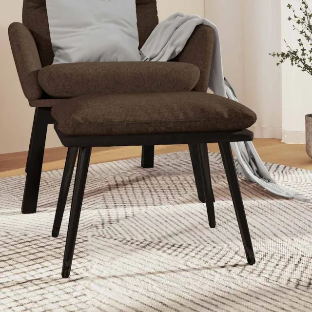 vidaXL Voetenbank 45x29,5x35 cm stof en kunstleer bruin, foto 2