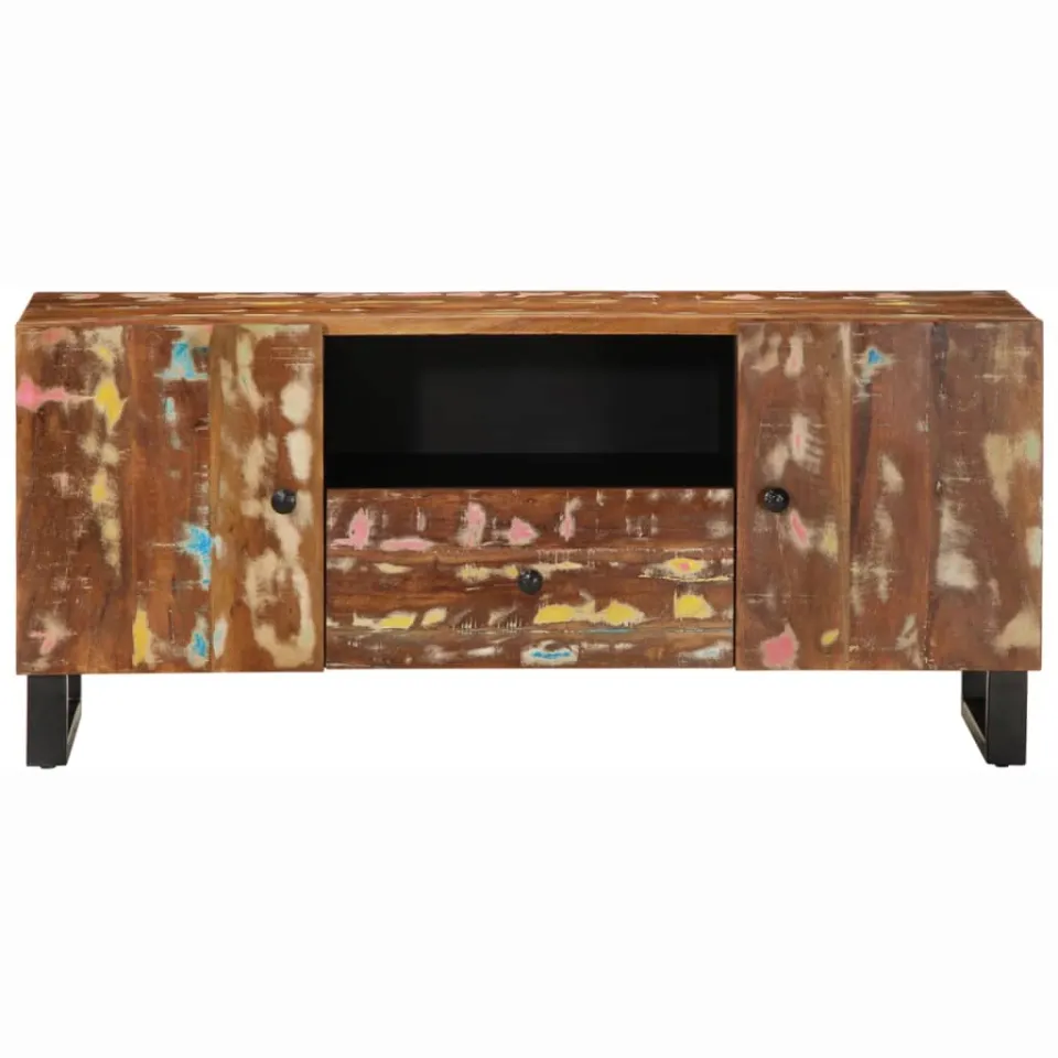 vidaXL Tv-meubel 105x33,5x46 cm massief hout gerecycled bewerkt hout Bruin