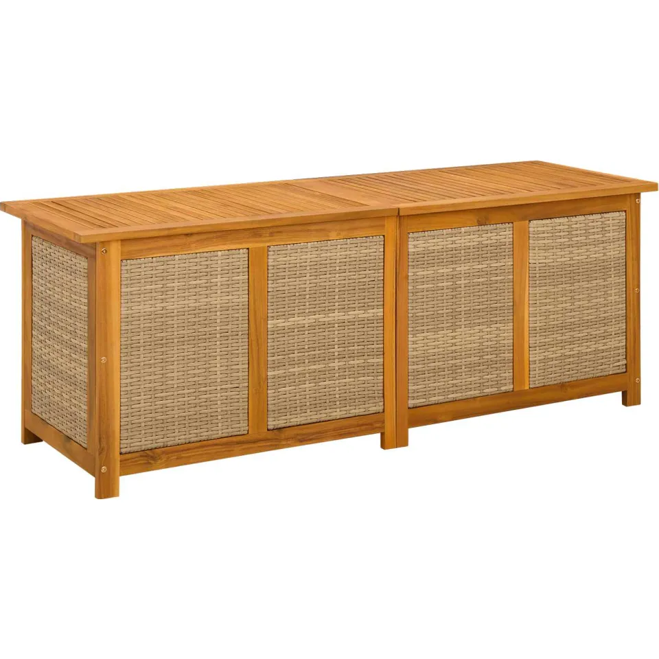 vidaXL Tuinopslagdoos 185 L Massief Acaciahout 150 x 50 x 56 cm Beige, foto 3