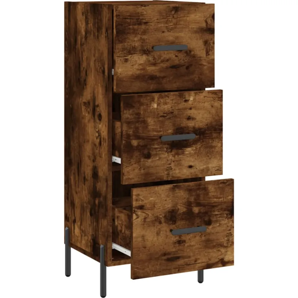 vidaXL Dressoir 34,5x34x90 cm bewerkt hout gerookt eiken, foto 3