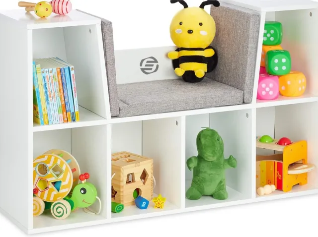 Equivera Boekenrek Kind - Boekenrek - Boekenkast Kind - Boekenrek Kinderkamer - Boekenplank - Boekenplank Kinderkamer Wit