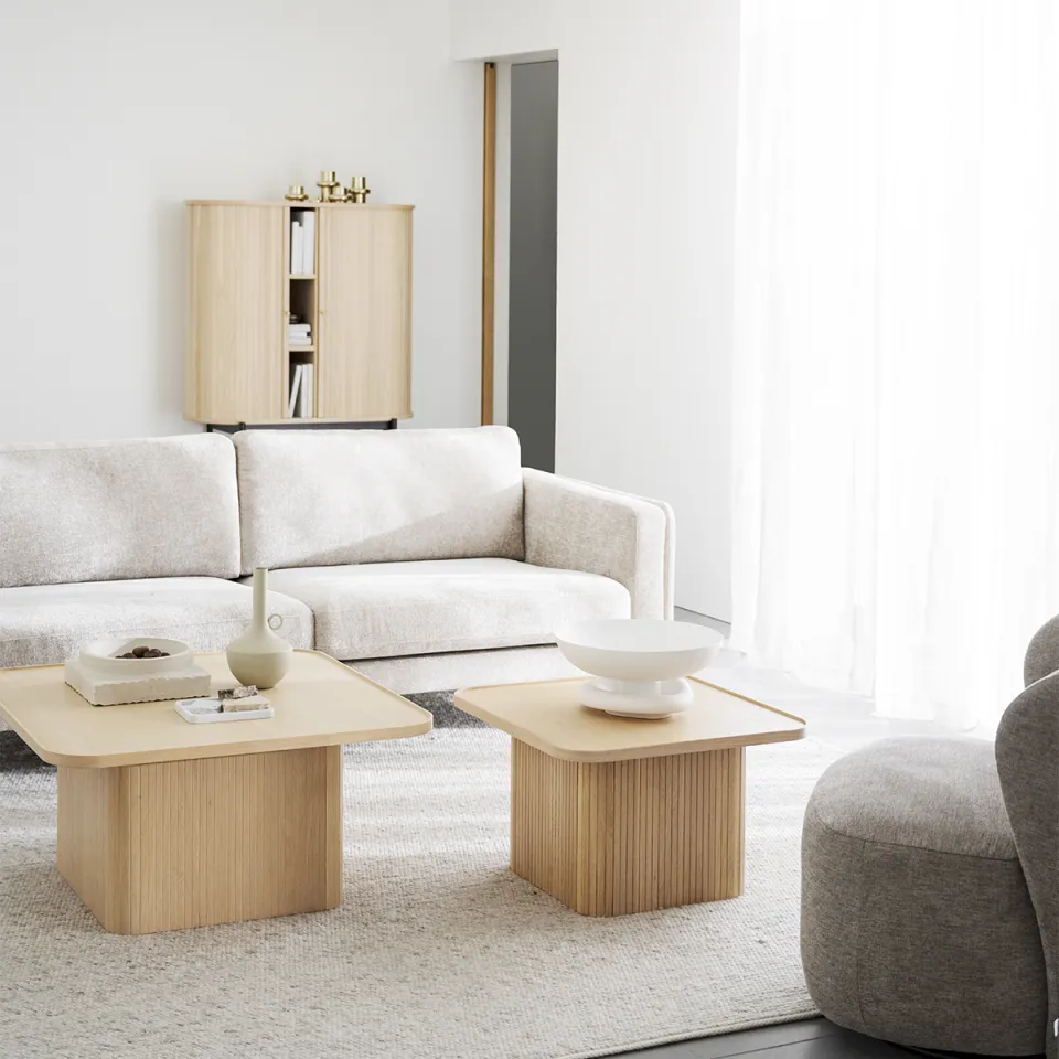 Rowico Home Braden gestoffeerde 3-zitsbank beige met houten poten - 216 cm, foto 2