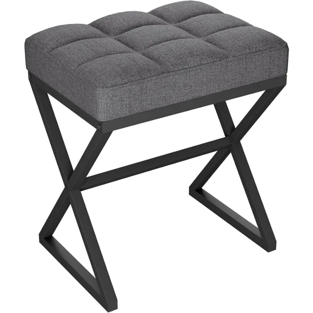 Kavo Poef - Opbergpoef - Voetenbank - Beige - 40cm x 30cm x 43cm Grijs