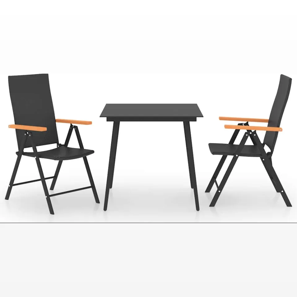 vidaXL 3-delige Tuinset zwart en bruin, foto 3