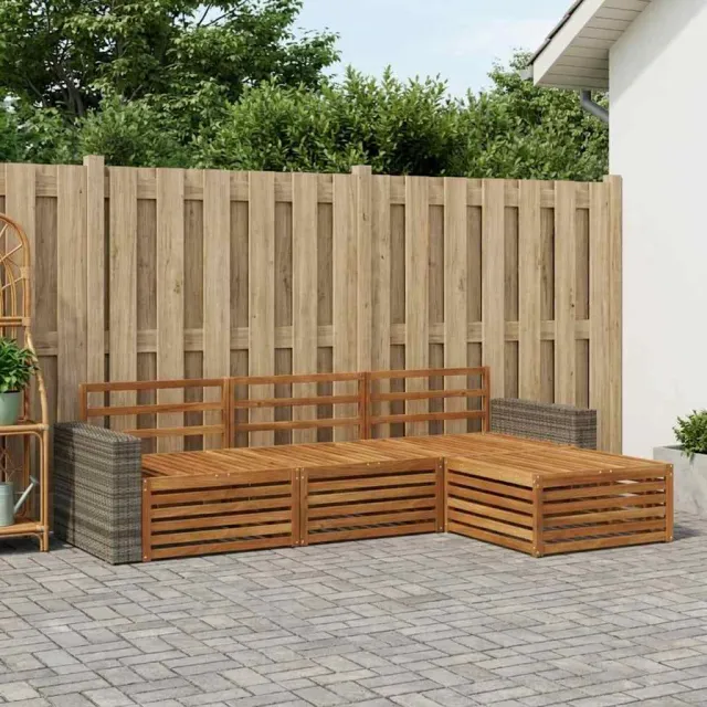vidaXL Buiten bankenset 4 st 4-zits Naturel Massief Acaciahout Bruin