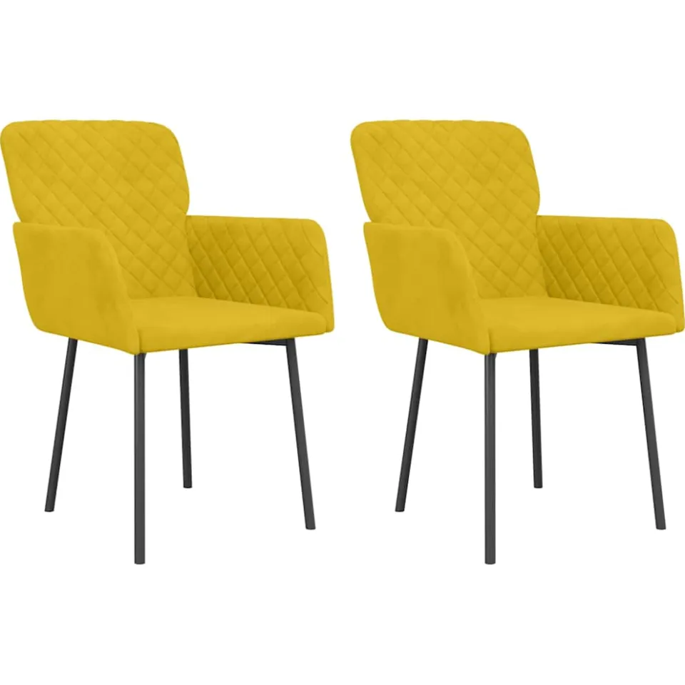 vidaXL Eetkamerstoelen 2 st fluweel geel