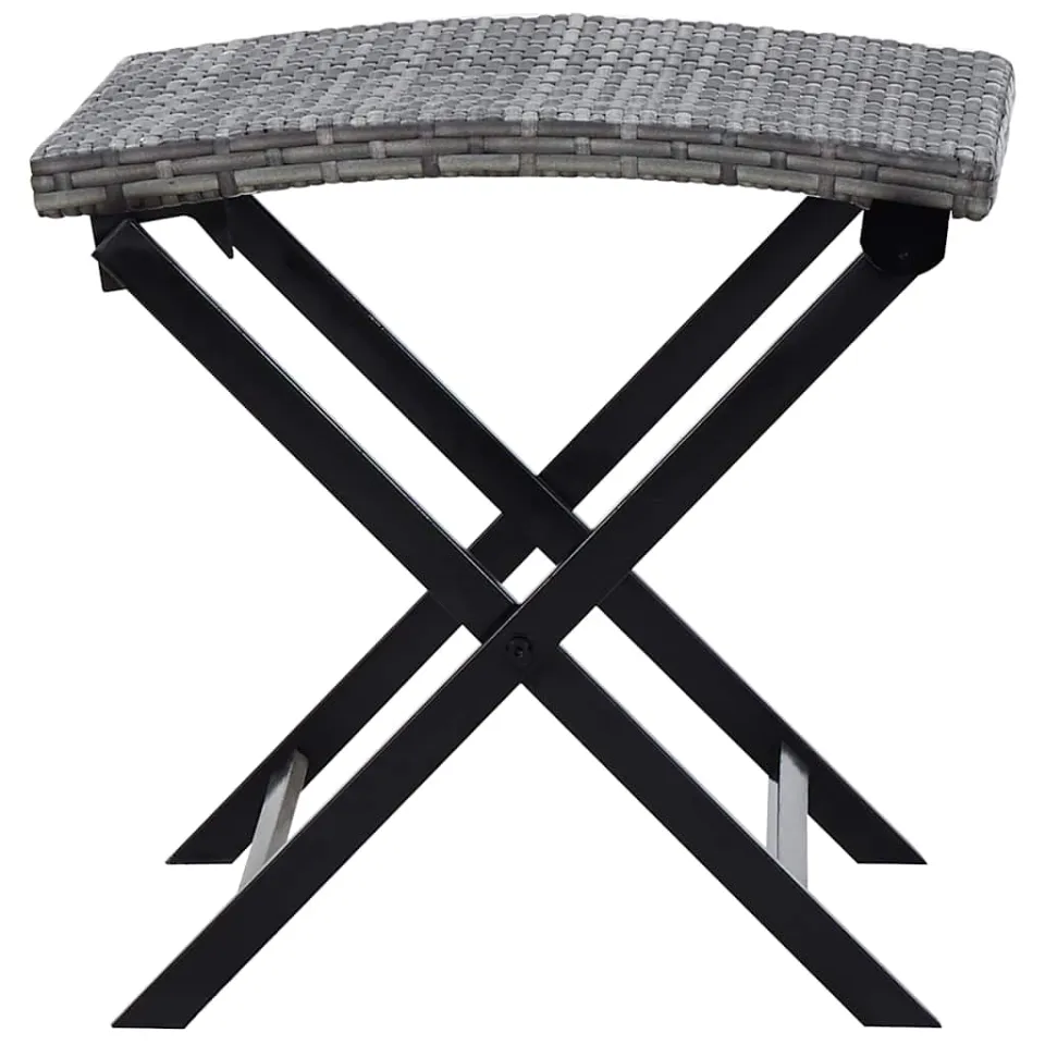 vidaXL Kruk inklapbaar poly rattan grijs, foto 3