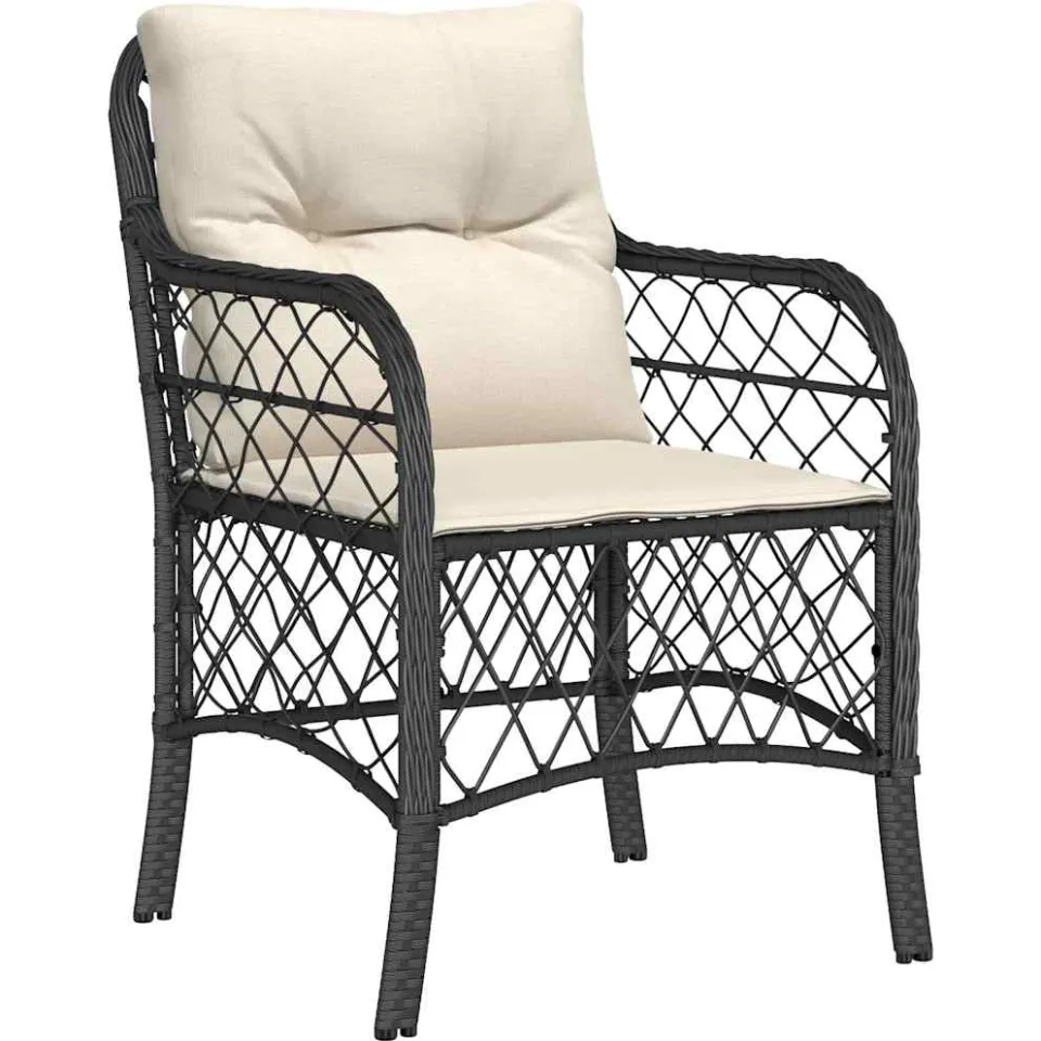 vidaXL 9-delige Tuinset poly rattan zwart