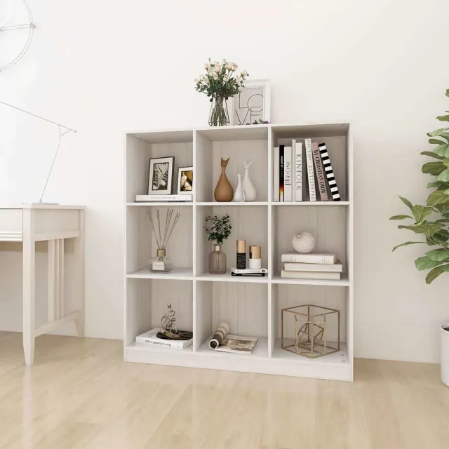 vidaXL Boekenkast/kamerscherm 104x33,5x110 cm massief grenenhout wit, foto 2