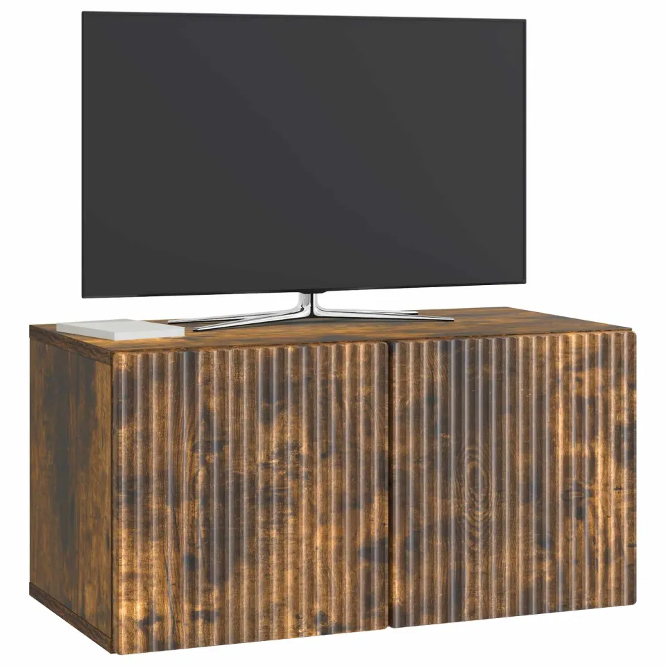 vidaXL Wandbeugel TV-kast 59,5 x 31 x 30 cm Gerookt eiken Bewerkt hout Bruin