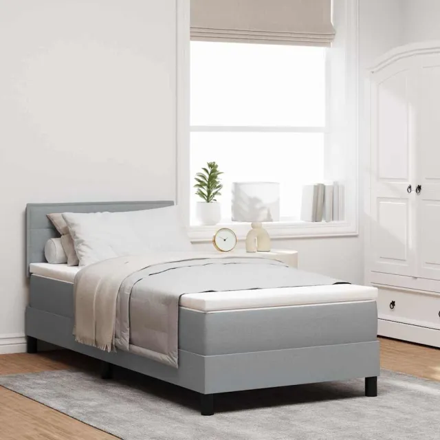 vidaXL Boxspringbed met hoofdeinde Lichtgrijs 80 x 200 cm Stof
