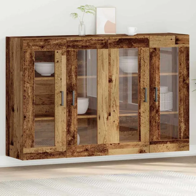 vidaXL Wandkasten 2 st Oud Hout 69,5 x 34 x 90 cm Bewerkt hout bruin, foto 2