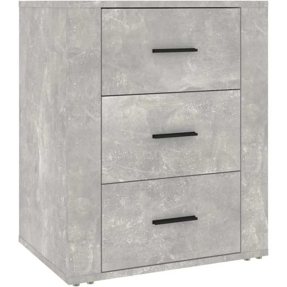 vidaXL Nachtkastje 50x36x60 cm bewerkt hout betongrijs