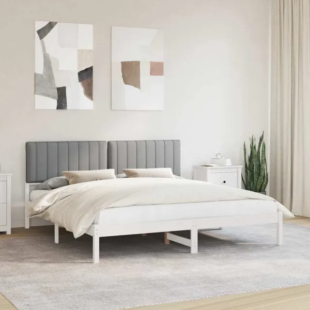 vidaXL Bedframe met Gevoerd Hoofdgedeelte Lichtgrijs 180 x 200 cm