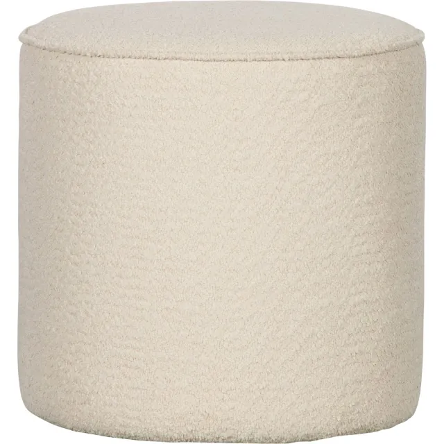 WOOOD Sara Poef Hoog - Boucle - Creme - 46x46x46 crème