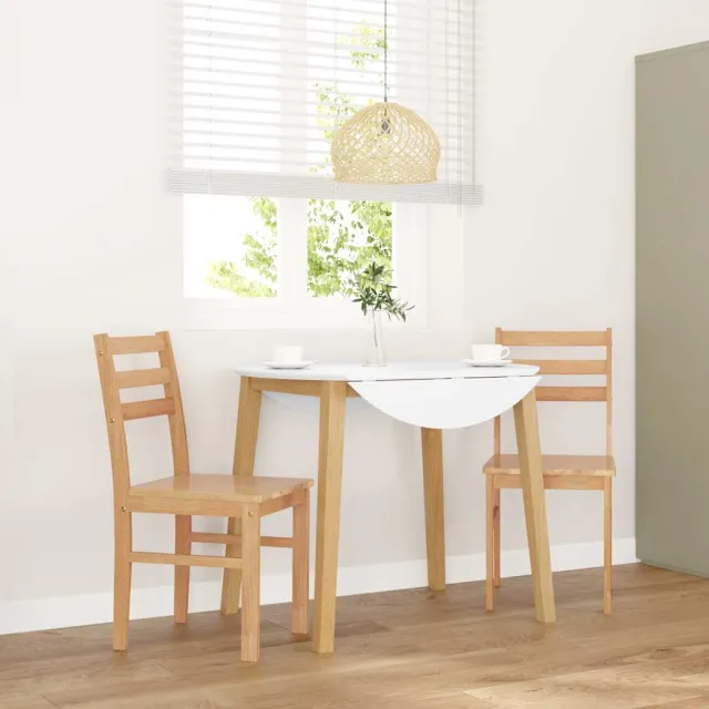 vidaXL Eetkamerstoelen 2 st massief hout rubber Bruin