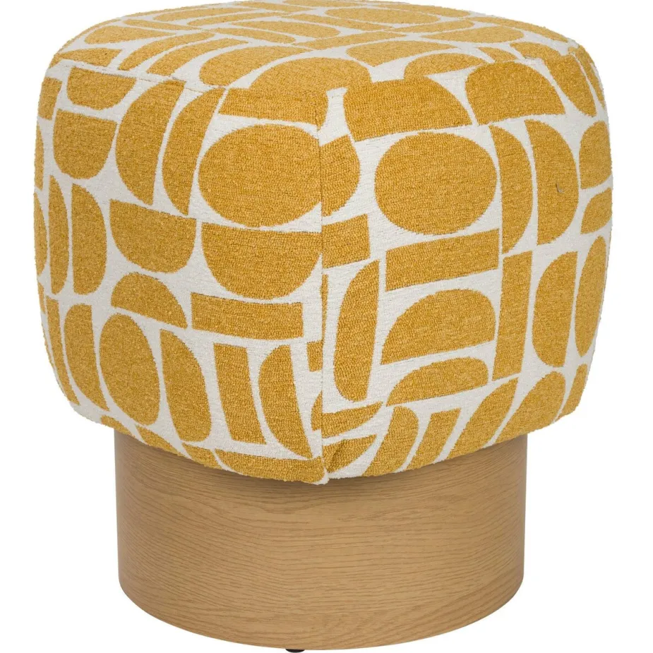 Housecraft Living poef Cyril geel, foto 3