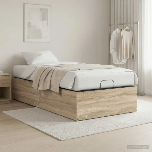 vidaXL Bedombouw voor verstelbare bedbodem Sonoma Eiken 90 x 200 cm Bruin