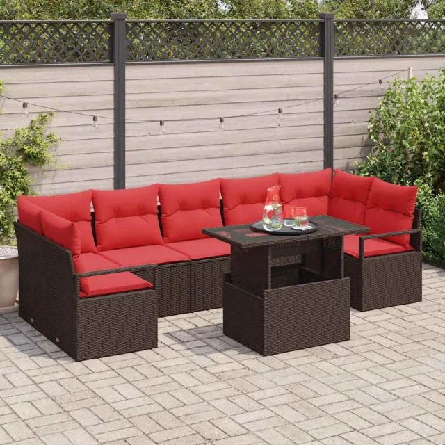 vidaXL Tuin Sofa Set 8 st Bruin Poly riet, foto 2