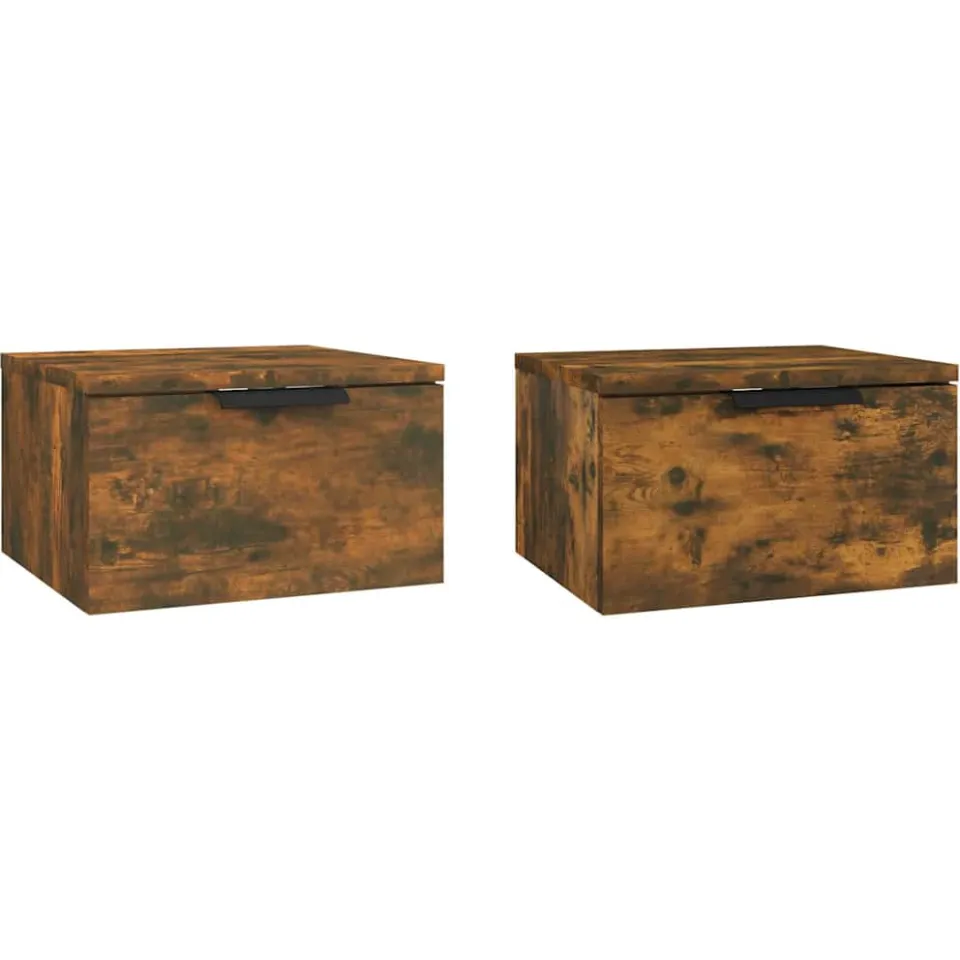 vidaXL Nachtkastjes 2 st wandgemonteerd 34x30x20 cm gerookt eikenkleur, foto 3