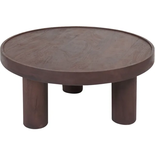 Home67 Salontafel Tias ø70 cm – Espresso Mangohout - Rond - Japandi Bruin