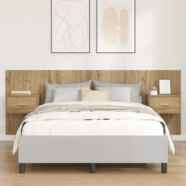 vidaXL Hoofdbord Met Kast 3 st Artisan Eiken Bewerkt hout Bruin