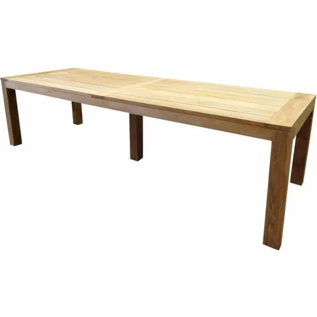 AVH-Collectie Krista dining tuintafel 400x110xH77,5 cm - poten 12 cm teak Bruin / Terre