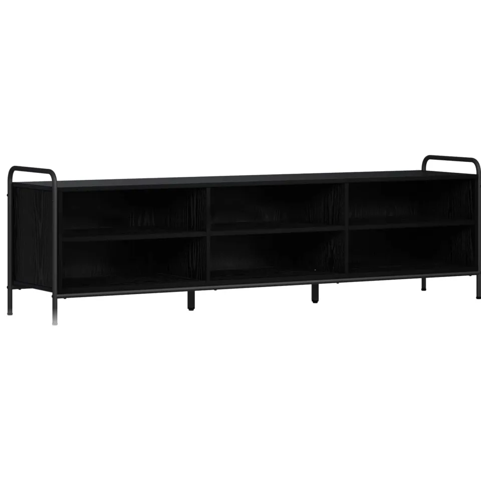 vidaXL Tv-meubel 140 x 39,5 x 50 cm Zwart eiken Bewerkt hout, foto 3