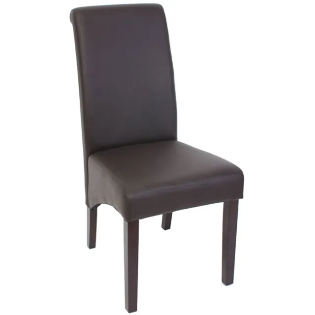 MCW Set van 2 eetkamerstoelen Keukenstoel Stoel M37 ~ kunstleer mat, bruin, donkere poten