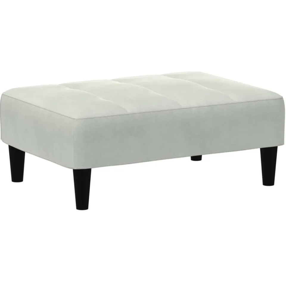 vidaXL Voetenbank 77x55x31 cm fluweel lichtgrijs