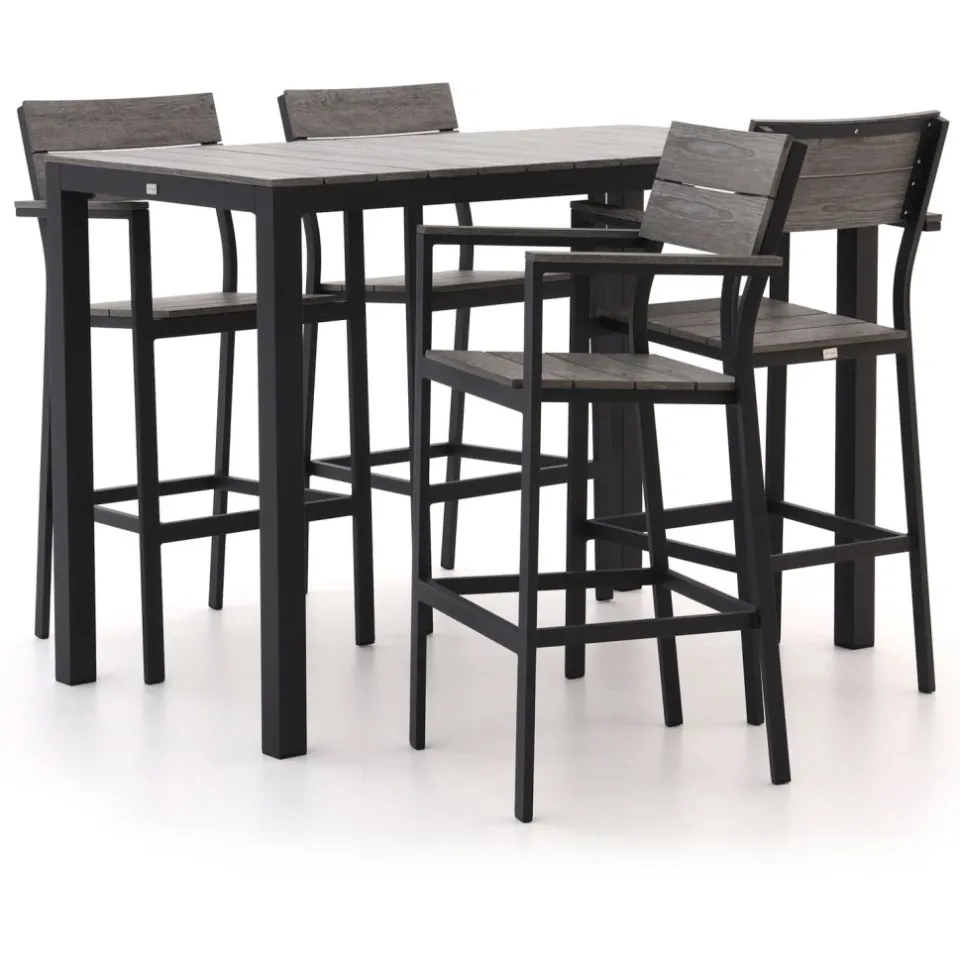 Bellagio tuinmeubelen Bellagio Fidenza 150cm barset 5-delig zwart, foto 5