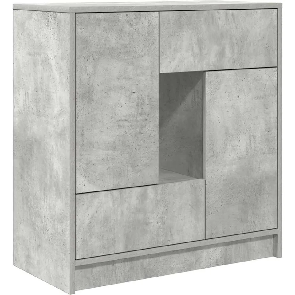 vidaXL Dressoir met lades en deuren 70,5x34x74,5 cm betongrijs
