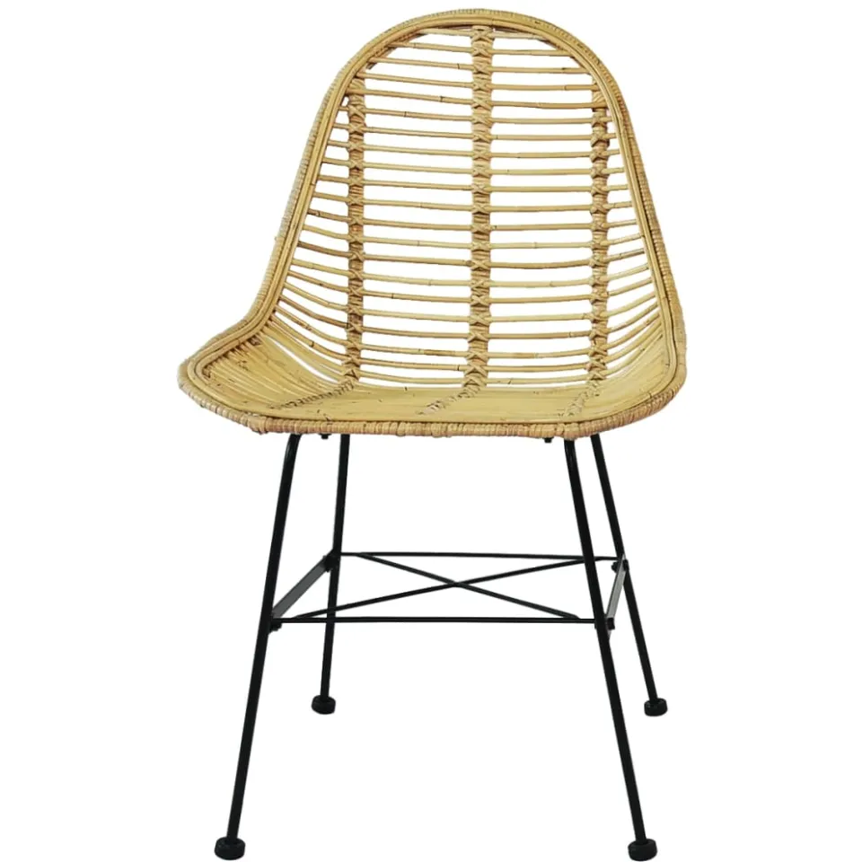 vidaXL Eetkamerstoelen rattan natuurlijk 6 st beige, foto 3