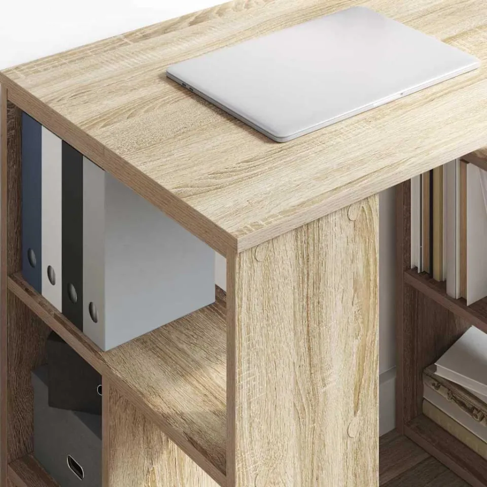 vidaXL Bureau Sonoma Eiken 90 x 50 x 75 cm Bewerkt hout, foto 4