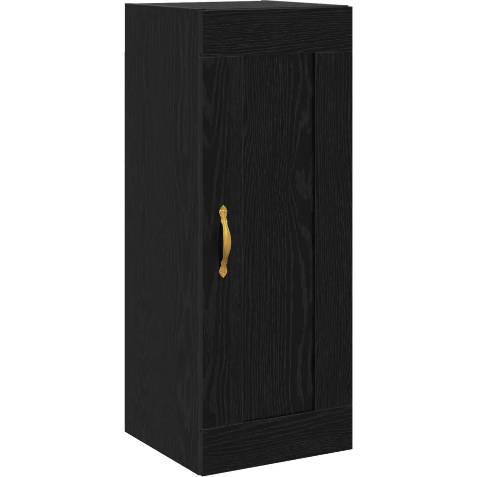 vidaXL Wandkast Zwart eiken 34,5 x 34 x 90 cm Bewerkt hout, foto 3