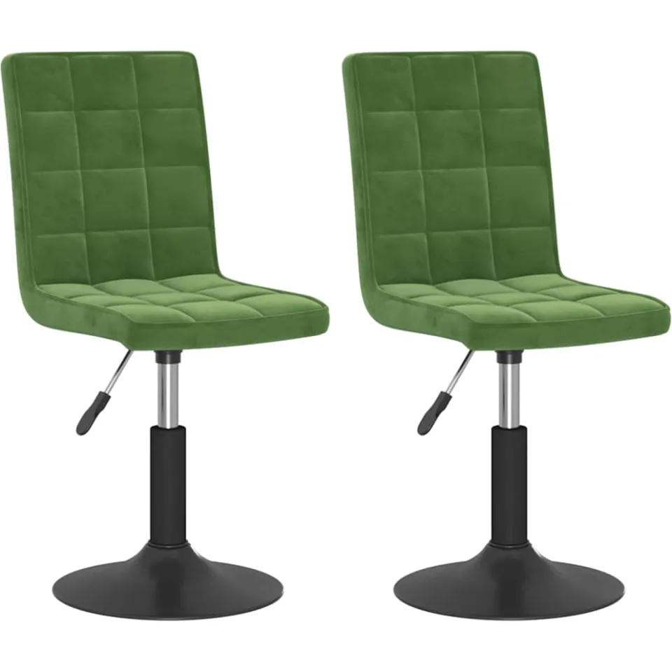 vidaXL Eetkamerstoelen draaibaar 2 st fluweel donkergroen groen, foto 3