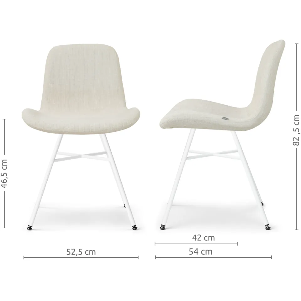 Nolon Noa-Fé eetkamerstoel cottonbeige - wit onderstel, foto 3