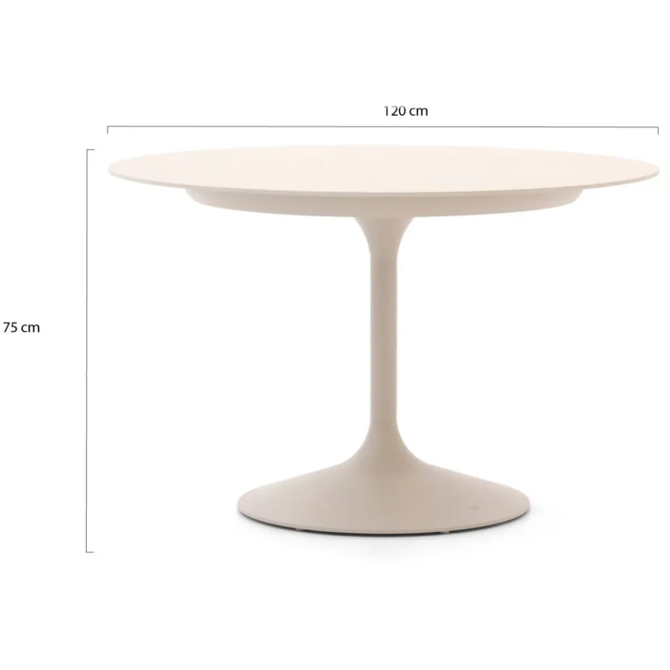 Suns Nova dining tuintafel ø 120cm (h: 75cm) taupe, foto 2