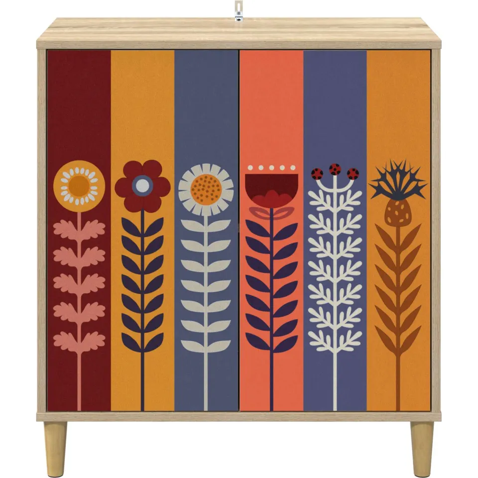 vidaXL Dressoir ESSEN Sonoma 69 x 33 x 75 cm Bewerkt hout bruin, foto 4