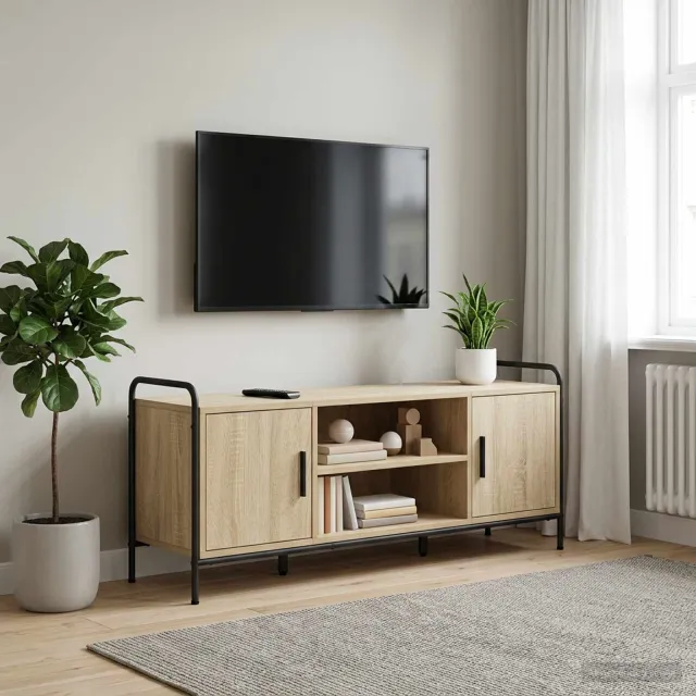 vidaXL Tv-meubel 119 x 33 x 50 cm Sonoma Eiken, foto 2