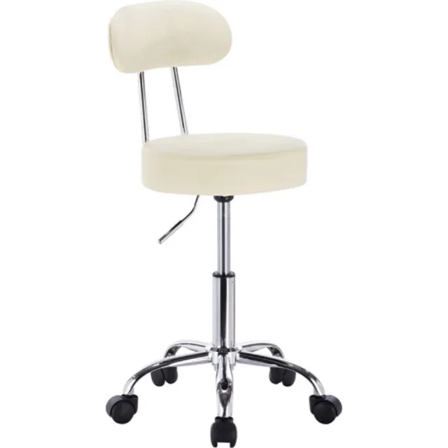 Bolt Edge Ergonomische Kruk - Rugleuning - Op wielen - Zadelkruk - Bureaustoel - Creme