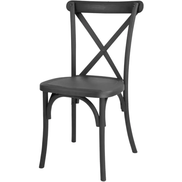 Bolero Manhattan Cross-Back Kunststof Stoelen Zwart (Set Van 4)