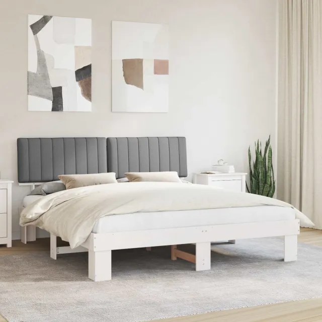 vidaXL Bedframe met Gevoerd Hoofdgedeelte Lichtgrijs 180 x 200 cm