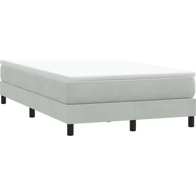 vidaXL Boxspring zonder matras fluweel lichtgrijs 120x210 cm