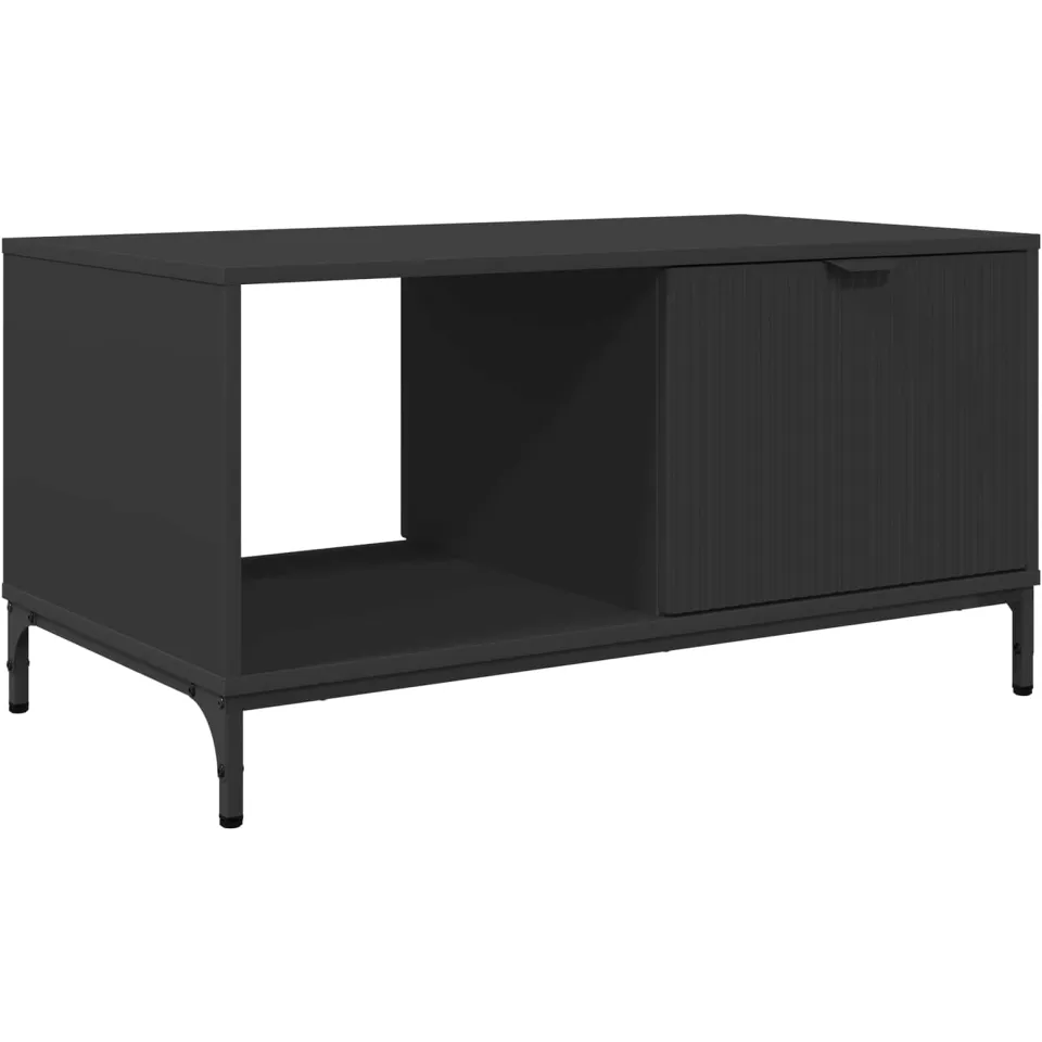 vidaXL Salontafel Zwart Eiken 90 x 49 x 46 cm Bewerkt hout, foto 3