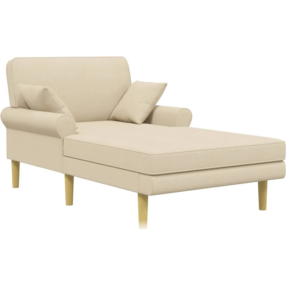 vidaXL Chaise longue Crèmekleurig Stof, foto 3