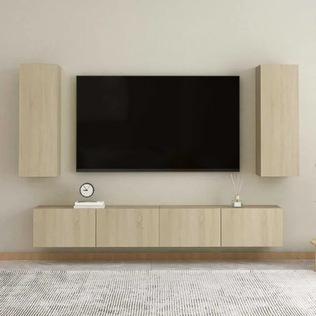vidaXL 4-delige Tv-meubelset bewerkt hout sonoma eikenkleurig, foto 2