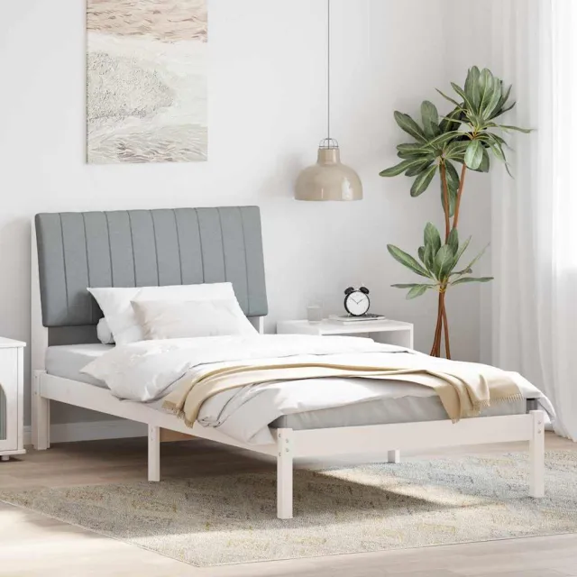 vidaXL Bedframe met hoofdeinde Wit 100 x 200 cm Massief grenenhout